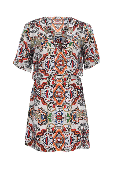 Goddess of Earth Toprak Tanrıçası -  V Neck Short Dress - Kısa Elbise